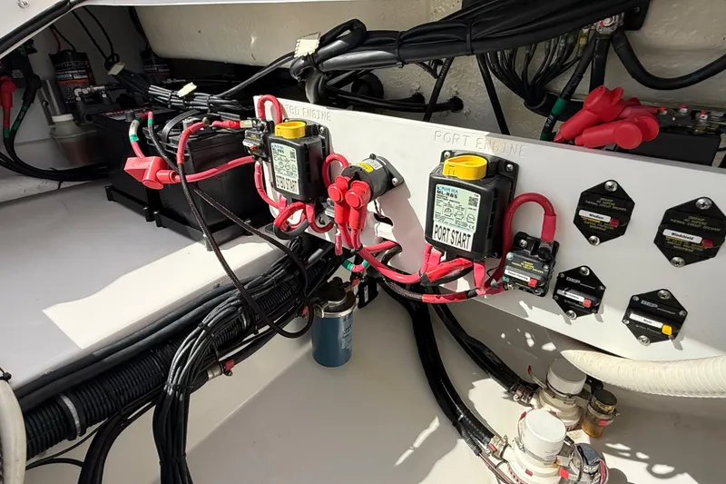 Slide: The Image of Electrical system of a 2020 Everglades 273 Center Console boat, featuring wiring and components. - 24
