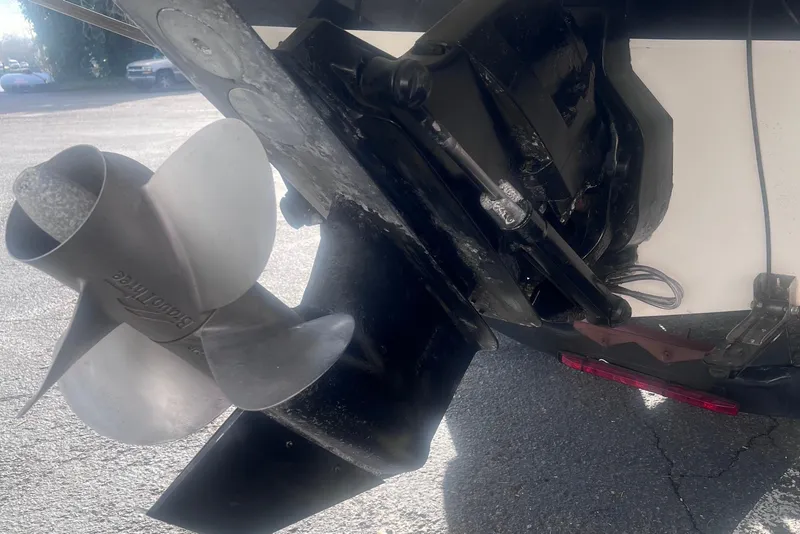 Slide: The Image of 2007 Rinker 230 Captiva Atlantic boat propeller and stern drive detail. - 12