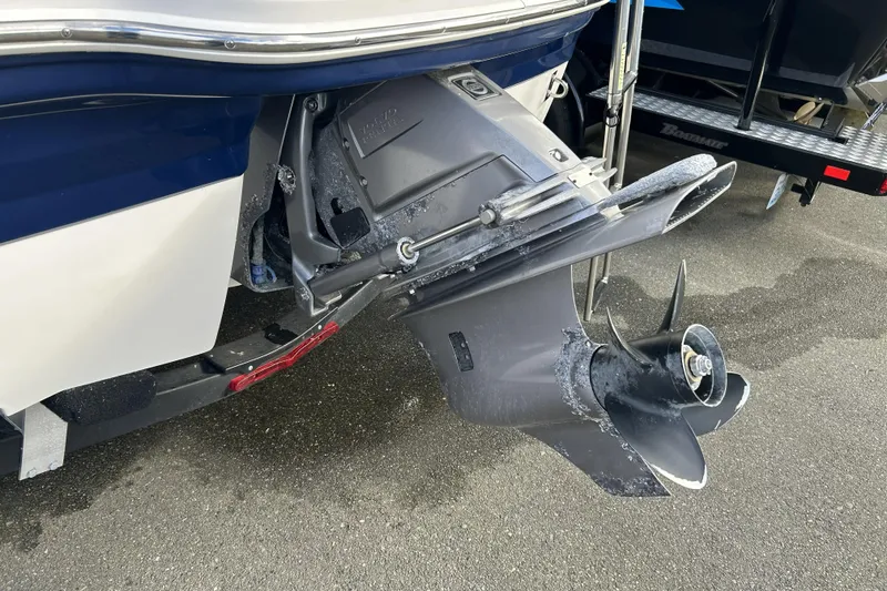 Slide: The Image of 2021 Chaparral 19 SSi boat stern drive and propeller detail. - 22