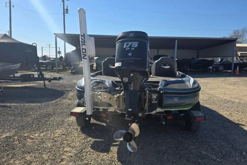 Slide: The Image of 2018 Nitro Z18 Tracker boat with 175 horsepower engine, parked outdoors. - 3