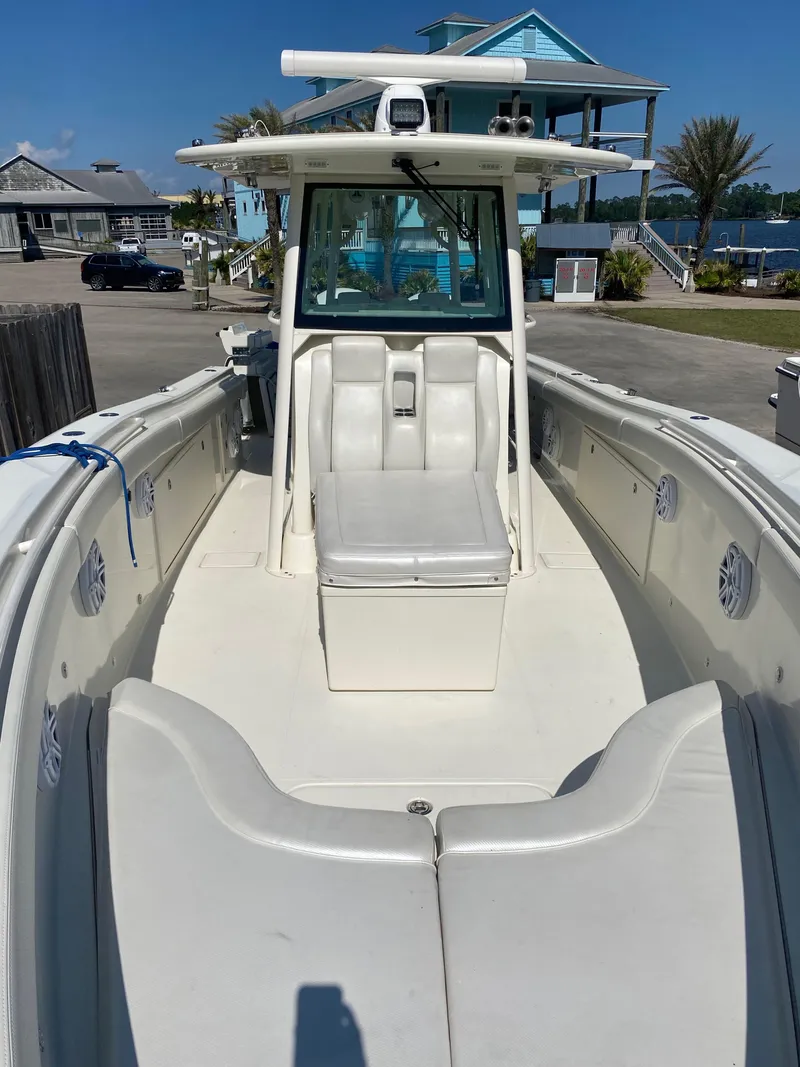Slide: The Image of 2017 Hydra-Sports 3400 Center Console boat interior with open storage compartment. - 21