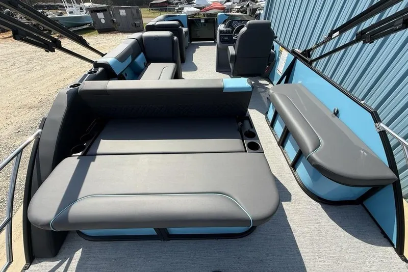 Slide: The Image of Interior view of 2026 Godfrey Sweetwater 2286 SFL pontoon boat with seating and helm. - 15