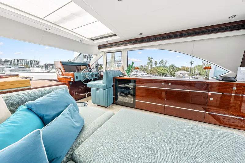 Slide: The Image of Luxurious interior of 2021 Steeler 60S Performance yacht with plush seating and modern helm. - 35