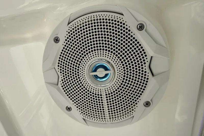 Slide: The Image of Close-up of a speaker on a 2017 Sea Hunt BX 22 BR boat. - 22