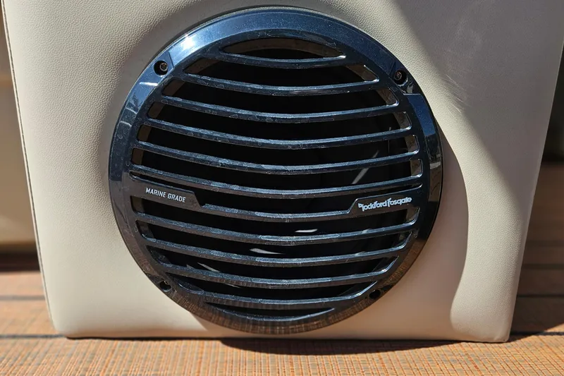 Slide: The Image of Marine-grade speaker on 2026 Bentley Pontoons Fish 243 Center Walk Through. - 23