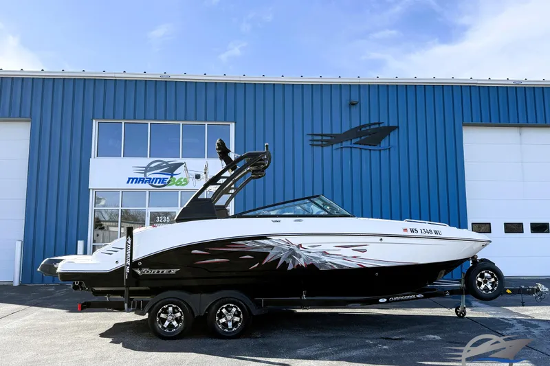 The Image of 2019 Chaparral Vortex 2430 VRX boat on trailer outside Marine 365 building. - 0