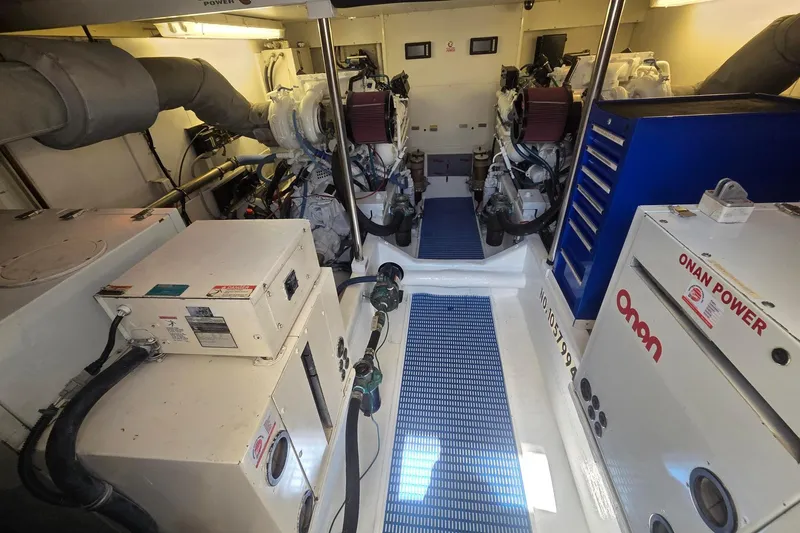 Slide: The Image of Engine room of 1997 West Bay Sonship yacht with Onan power generator and equipment. - 18