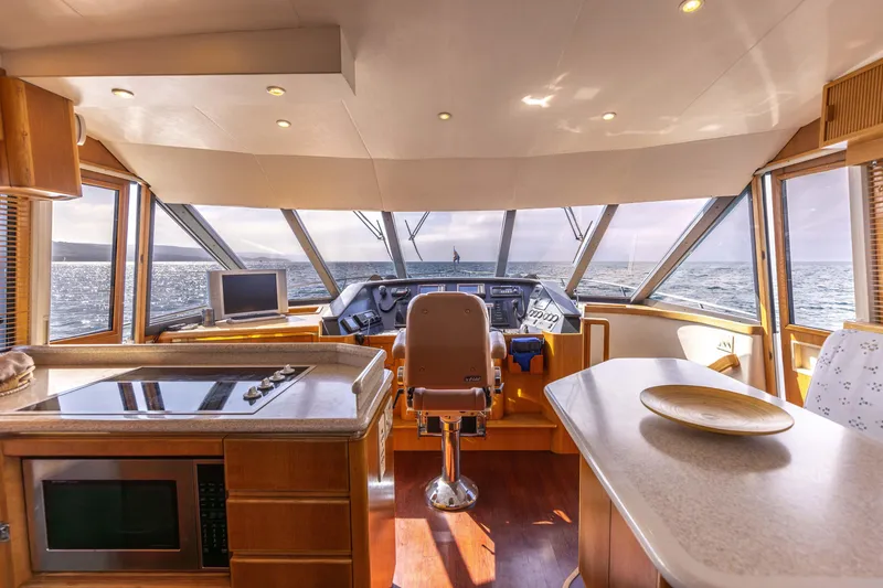 Slide: The Image of Luxurious 1997 West Bay Sonship yacht interior with ocean view and modern amenities. - 33