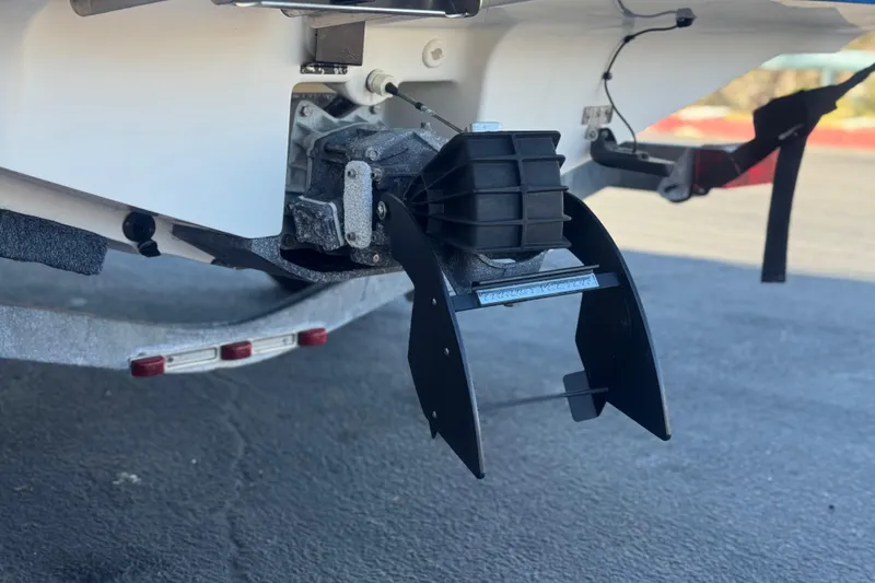 Slide: The Image of 2015 Yamaha Boats AR190 jet drive system close-up on trailer. - 8