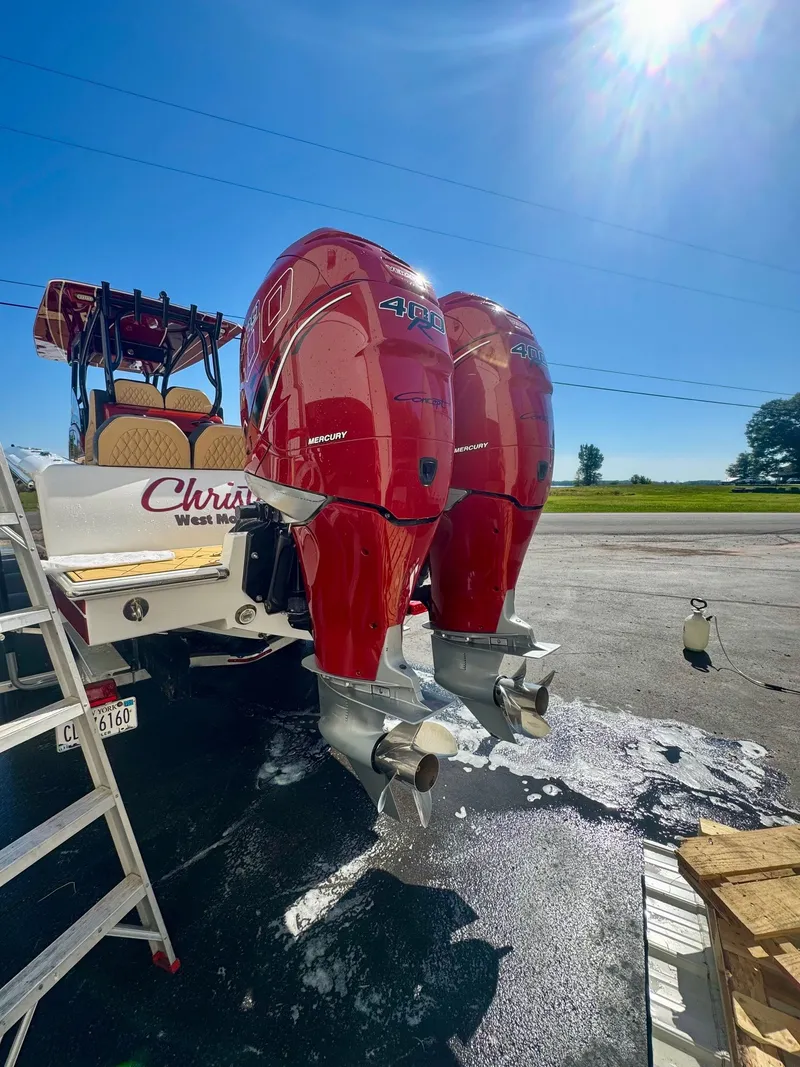 Slide: The Image of 2019 Concept 36' Open Deck with red Mercury engines. - 14