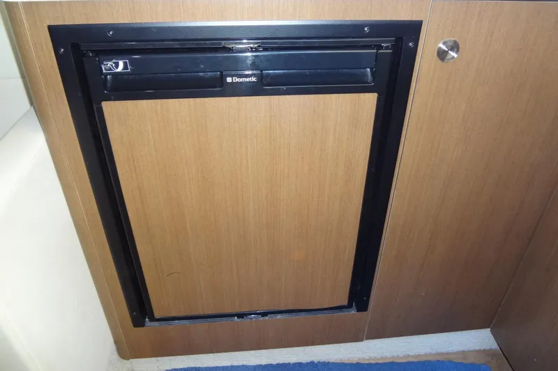 Slide: The Image of Dometic refrigerator in 2017 Sea Ray Sundancer 350 yacht interior. - 46