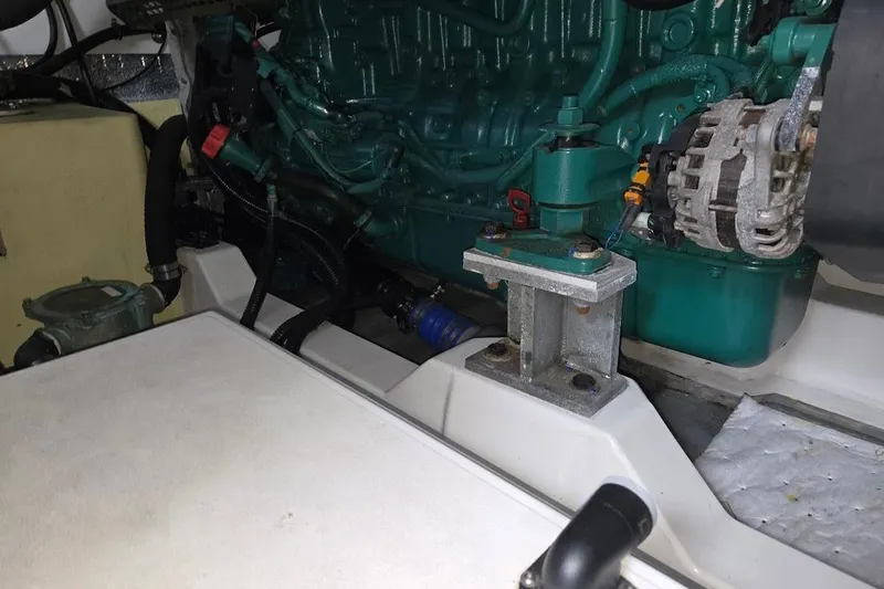 Slide: The Image of Engine compartment of 2019 Sunseeker Predator 50 yacht, showcasing mechanical components. - 71