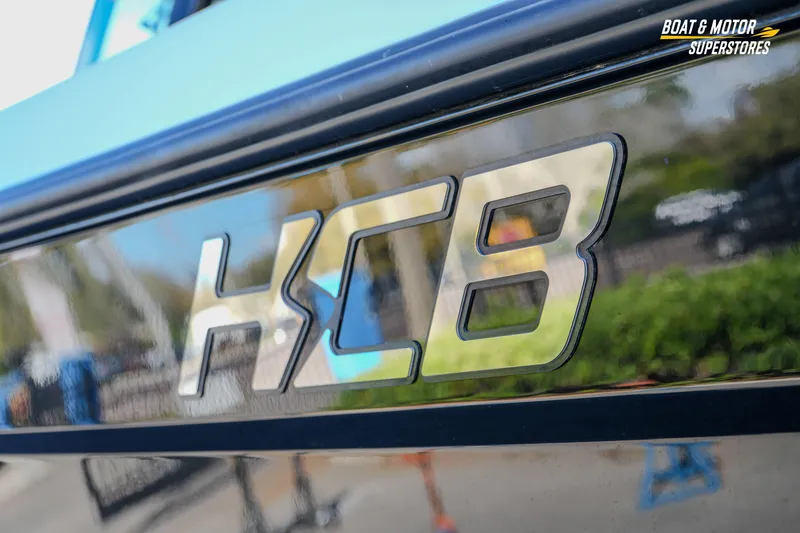 Slide: The Image of Close-up of 2023 HCB 39 Speciale logo on boat exterior. - 13