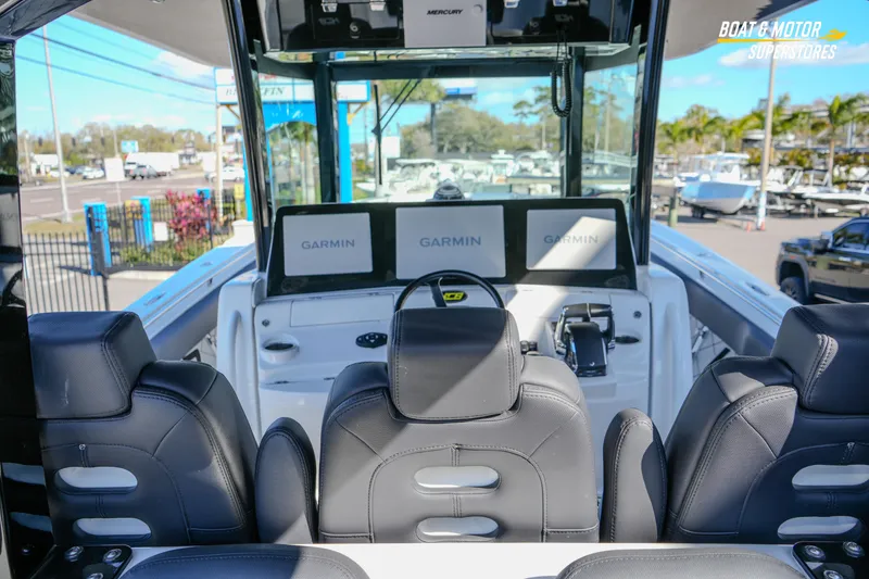 Slide: The Image of 2023 HCB 39 Speciale boat speakers and deck detail, showcasing modern marine audio system. - 40