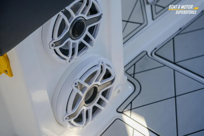 Slide: The Image of 2023 HCB 39 Speciale boat dashboard with Garmin displays at Boat & Motor Superstores. - 45