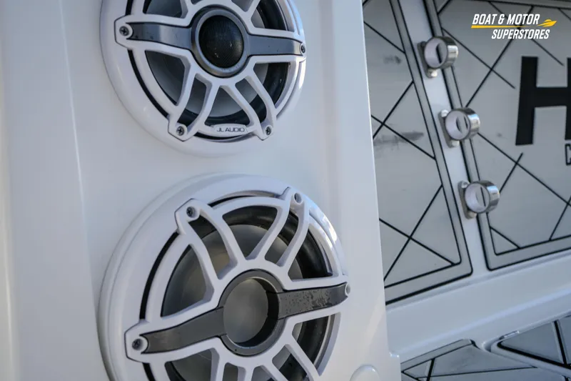 Slide: The Image of 2023 HCB 39 Speciale boat interior with luxurious seating and modern design. - 46