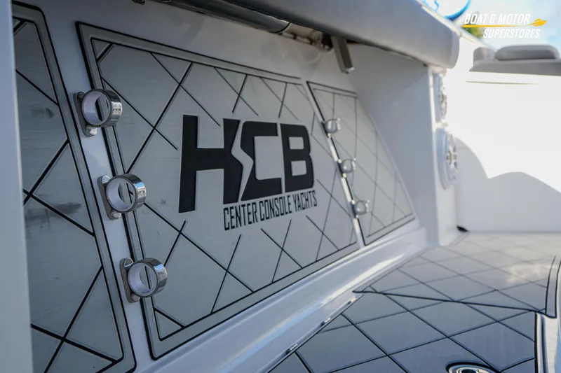 Slide: The Image of 2023 HCB 39 Speciale boat interior with spacious seating and sleek design. - 47