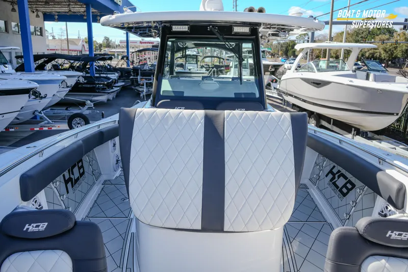 Slide: The Image of Luxury seating on 2023 HCB 39 Speciale boat, featuring premium design and comfort. - 62