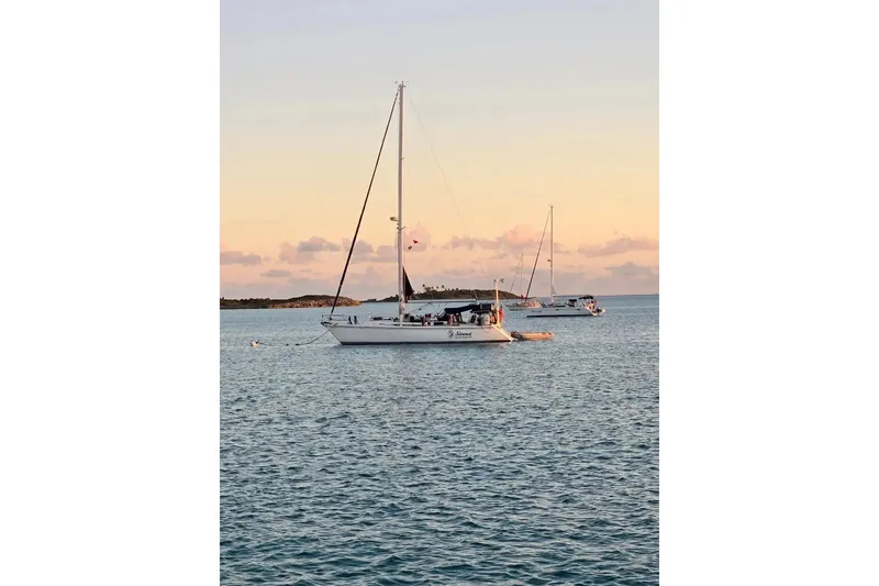 Slide: The Image of Deck view of a 1989 Catalina 42 sailboat with rigging details. - 15