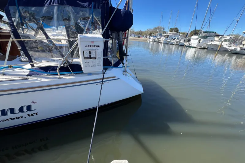 Slide: The Image of Catalina 42 sailboat, 1989 model, docked at Sackets Harbor, NY, named "Sirena." - 4