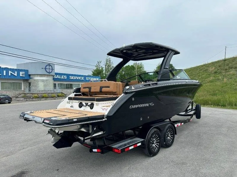 Slide: The Image of 2026 Chaparral SSX 30 boat on trailer at dealership. - 20