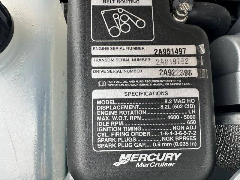 Slide: The Image of 2026 Chaparral SSX 30 engine specifications with serial numbers. - 44