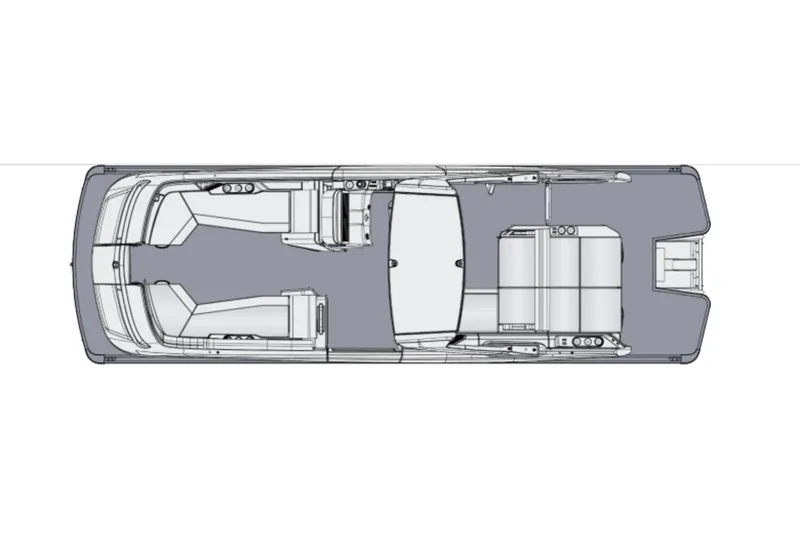 Slide: The Image of Manufacturer Provided Image: Top view layout of 2025 Harris Crowne SL 250 boat interior design. - 6