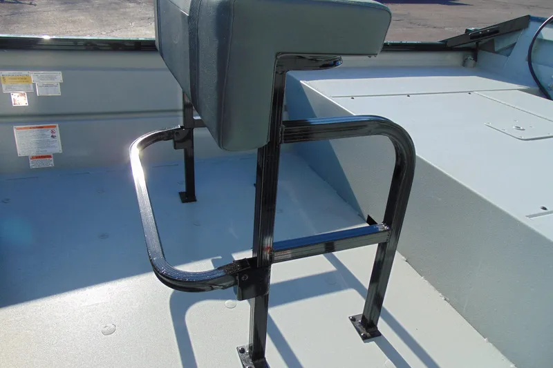 Slide: The Image of 2026 Crestliner 1760 Retriever SC boat seat and railing detail. - 10