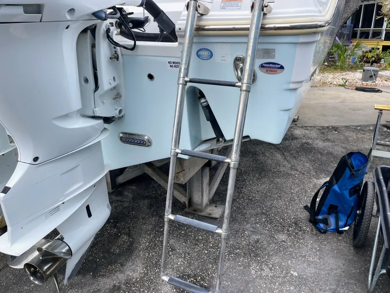 Slide: The Image of 2019 Sea Fox 328 Commender with ladder and outboard motor. - 14