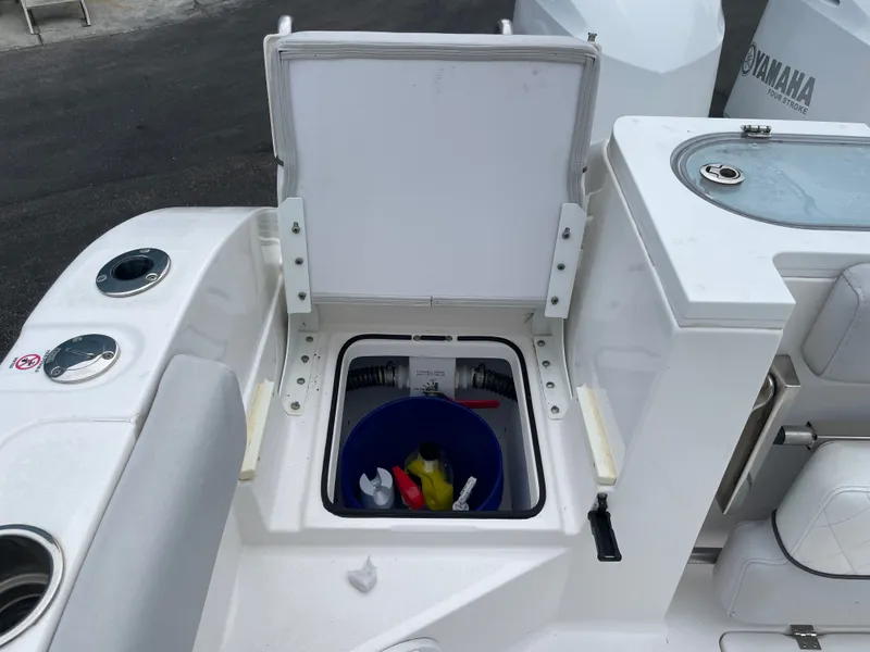 Slide: The Image of Storage compartment on a 2019 Sea Fox 328 Commender boat. - 21