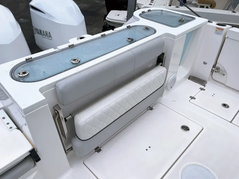 Slide: The Image of Interior of a 2019 Sea Fox 328 Commander boat with Yamaha engines. - 22