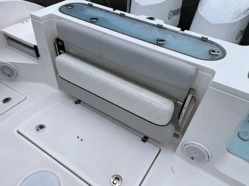 Slide: The Image of Rear seating and storage on a 2019 Sea Fox 328 Commender boat. - 30
