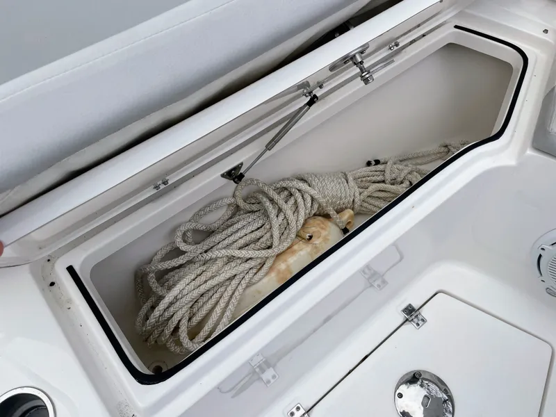 Slide: The Image of Storage compartment in Sea Fox 328 Commander boat with rope, 2019 model. - 38