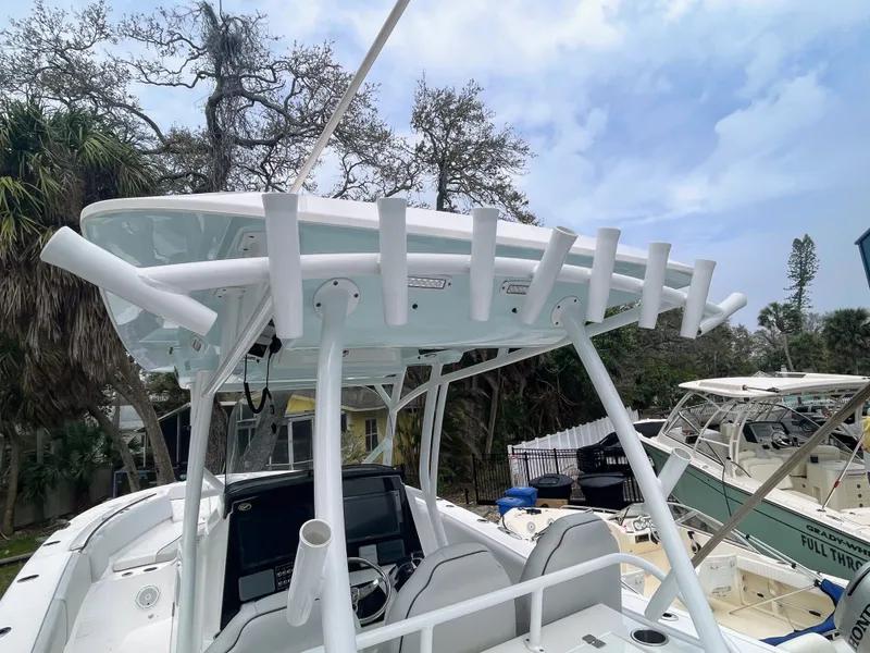 Slide: The Image of 2019 Sea Fox 328 Commender with rod holders and helm console. - 41