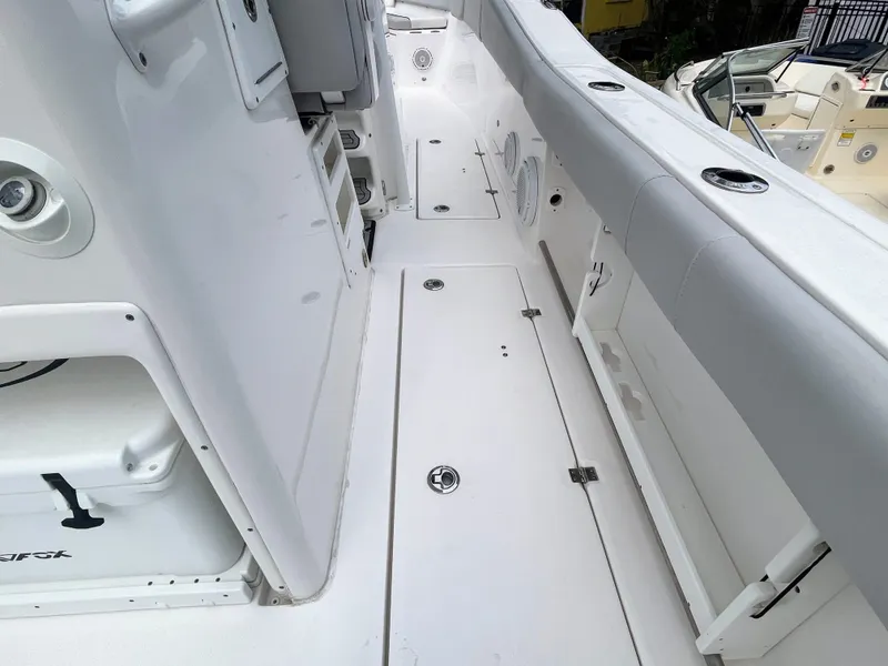 Slide: The Image of Interior view of a 2019 Sea Fox 328 Commender boat deck. - 42