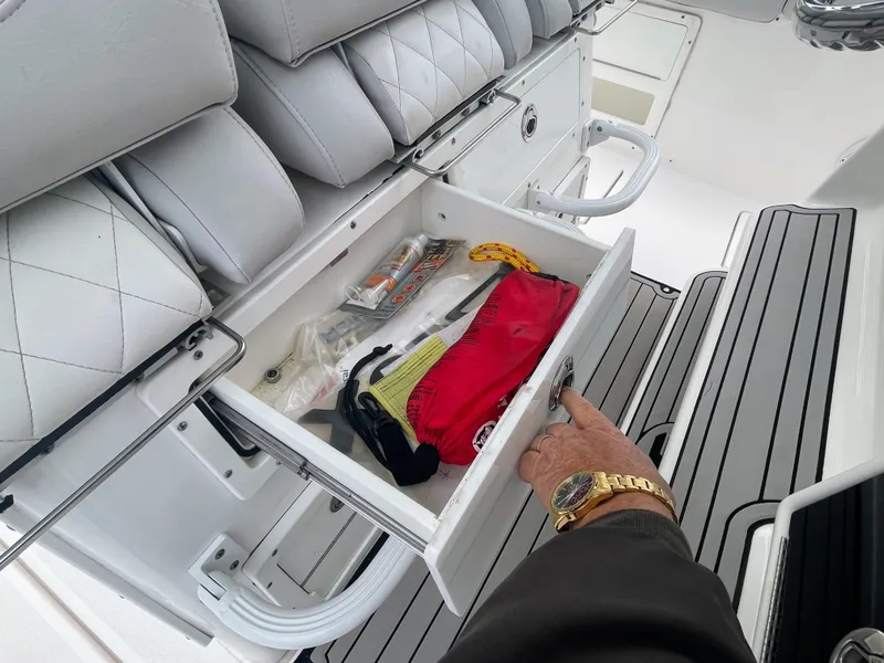 Slide: The Image of Open drawer on Sea Fox 328 Commander boat, 2019 model. - 46