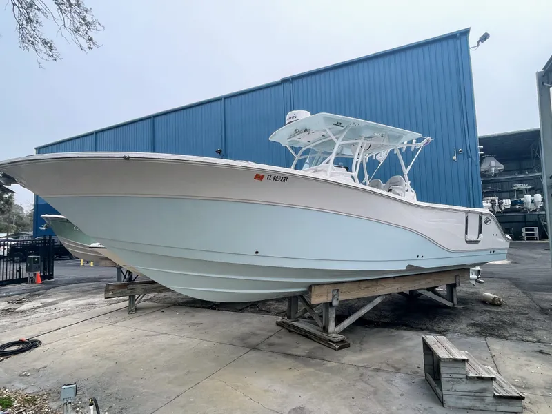 Slide: The Image of 2019 Sea Fox 328 Commender boat on shipyard premises. - 6
