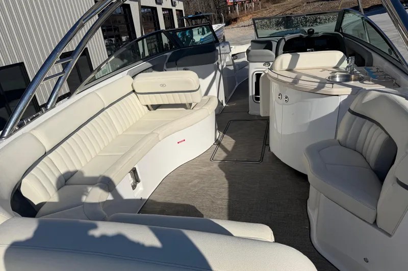 Slide: The Image of Luxurious interior of 2019 Cobalt R35 boat with plush seating and modern amenities. - 16