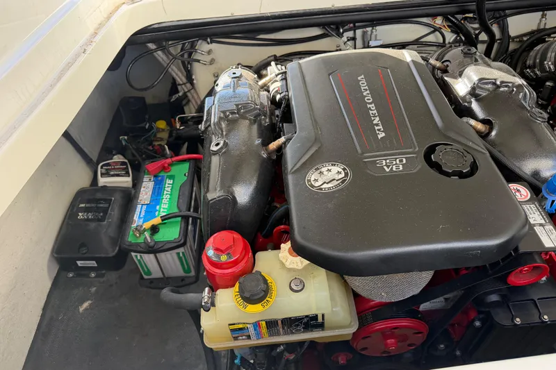 Slide: The Image of Engine compartment of a 2019 Cobalt R35 with Volvo Penta 350 V8 engine. - 41