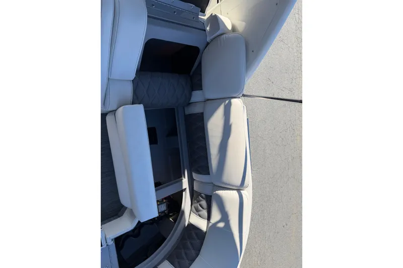 Slide: The Image of 2021 Bennington QX 25 QXFBA boat interior with luxurious seating. - 13