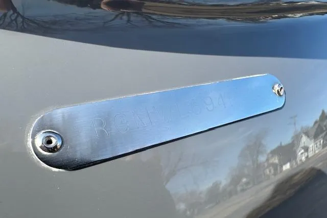 Slide: The Image of 2023 Regal 2800 Bowrider hull identification plate, close-up view. - 42