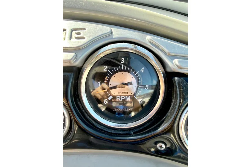 Slide: The Image of Close-up of 2008 Crownline 260 LS RPM gauge on dashboard. - 28