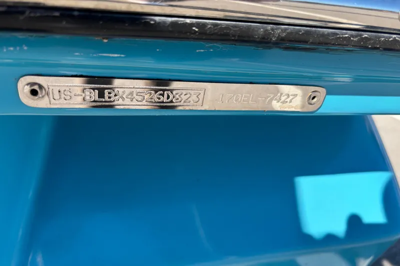 Slide: The Image of 2023 Bayliner Element M17 boat identification plate with serial number. - 14