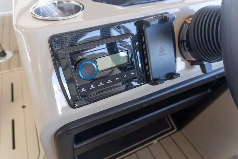 Slide: The Image of Dashboard of 2026 SunCatcher Select 322RC with Clarion audio system. - 17