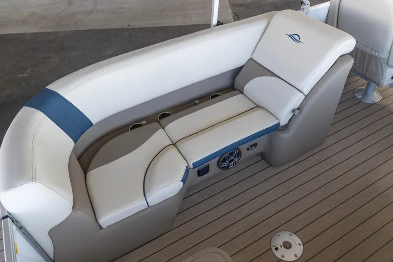 Slide: The Image of Luxurious seating on 2026 SunCatcher Select 322RC boat, featuring elegant design and comfort. - 8