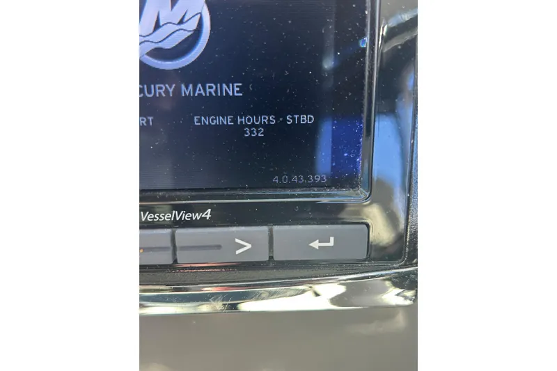 Slide: The Image of Display screen of 2016 Boston Whaler 285 Conquest showing 332 engine hours. - 6