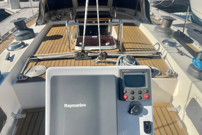 Slide: The Image of Cockpit of 1981 Nautor Swan cutter with Raymarine navigation system. - 5