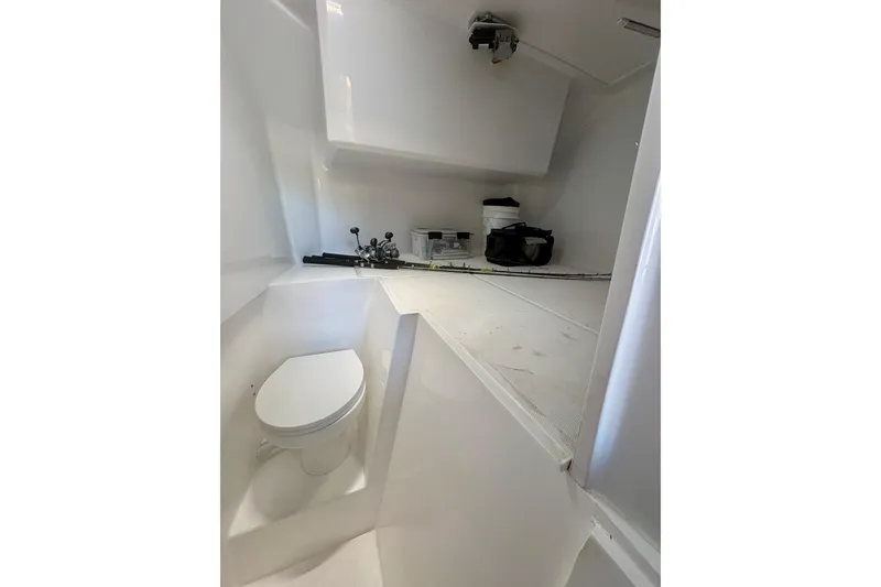 Slide: The Image of 2026 Hammer Yachts 35HH interior bathroom with modern fixtures and storage space. - 43