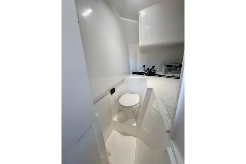 Slide: The Image of Modern bathroom in 2026 Hammer Yachts 35HH, featuring sleek white design and compact layout. - 44