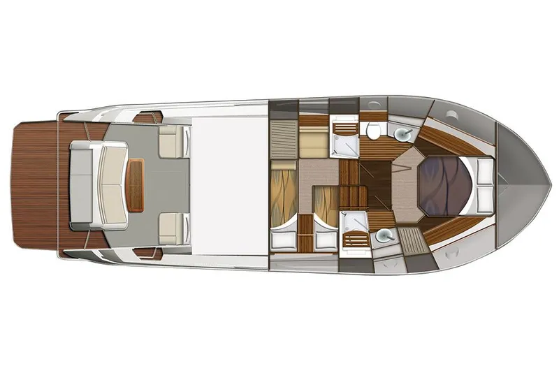 Slide: The Image of Manufacturer Provided Image: 2018 Tiara Yachts C44 Coupe floor plan, top view, detailed interior layout. - 10